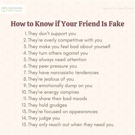 signs of a fake friend